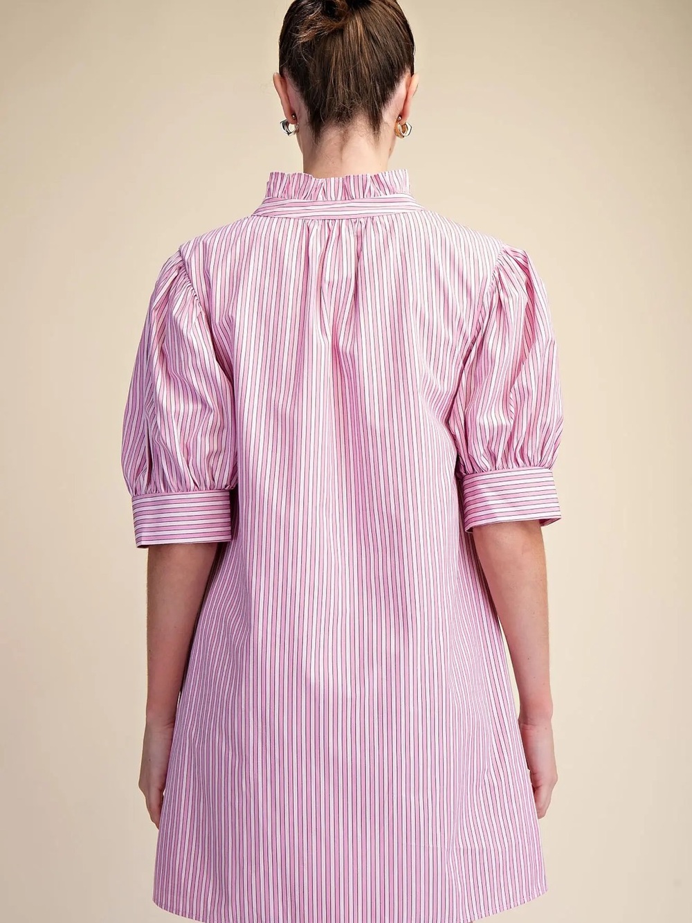 NWT Pink Stripe Popover Dress - Picture 2 of 4
